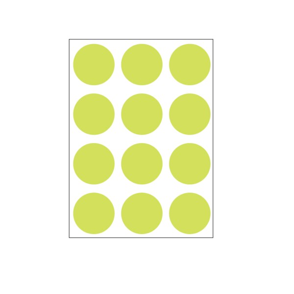 1-1/4" Color Coding Dots Chart Flr - Sheet Form